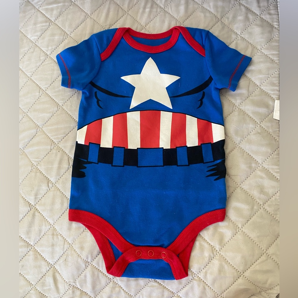 Two Marvel Superhero onesies 12M